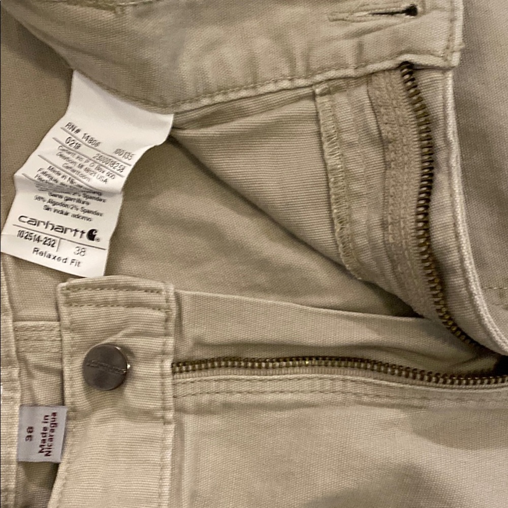 Carhartt Tan Flat Front Shorts Versatile Summer Essential - Picture 4 of 9
